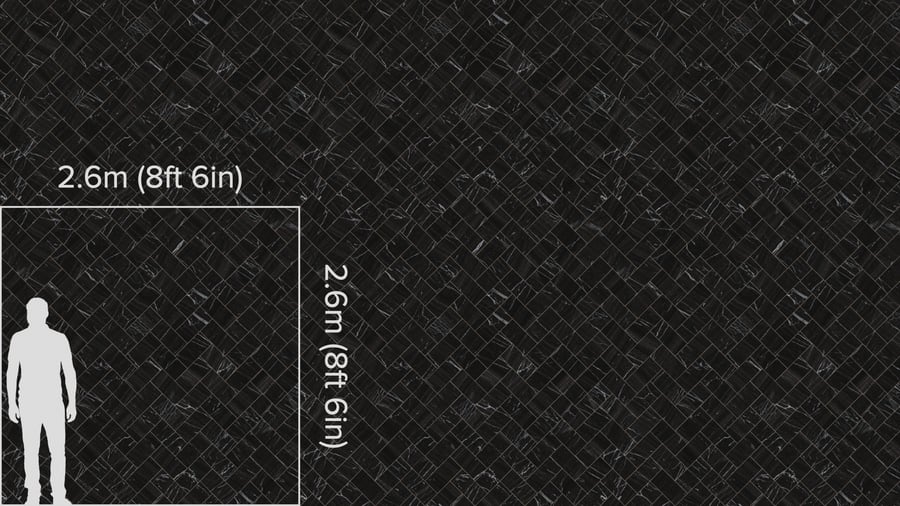 Textura de azulejo fosco em mármore espinha de peixe, preto cósmico