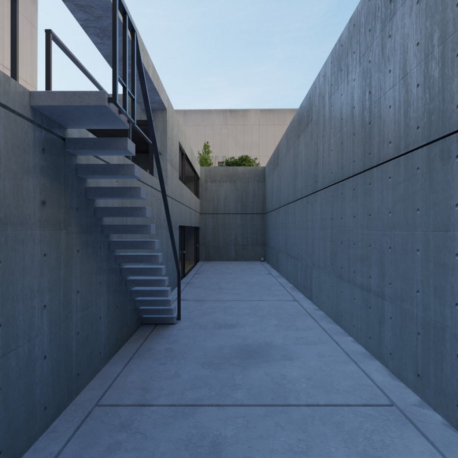 City Courtyard Shaded Clear Day Outdoor Sky HDRI