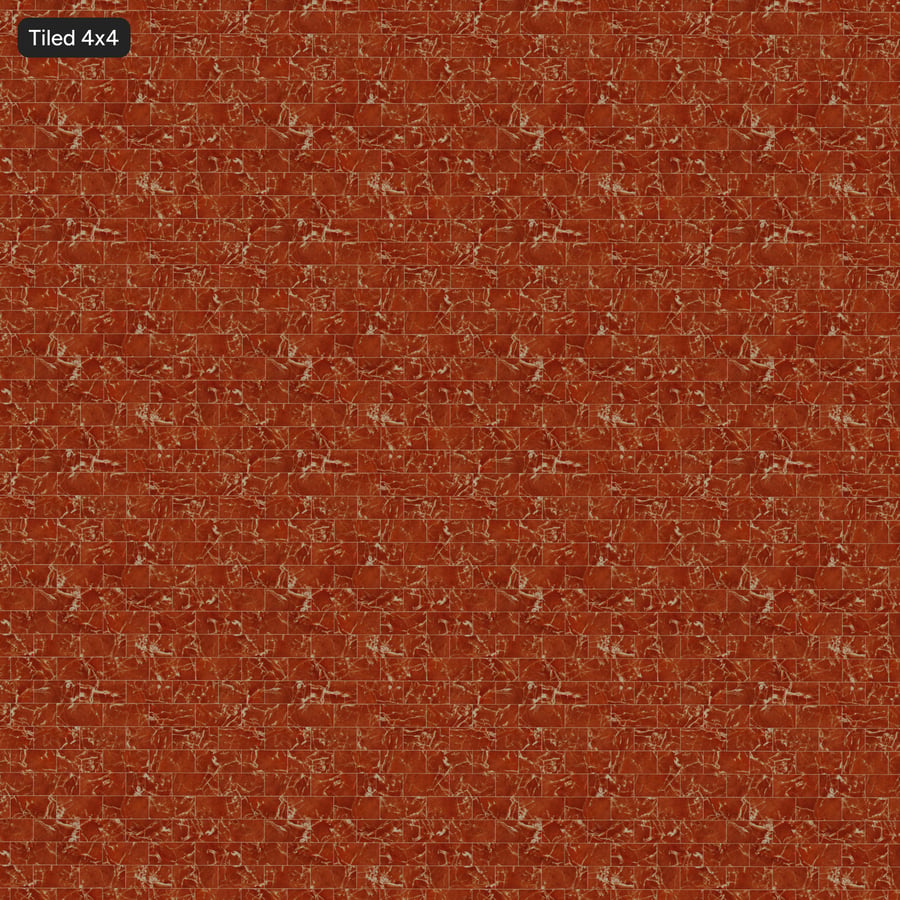 Rectangular Offset Marble Matte Tile Texture, Red Orange