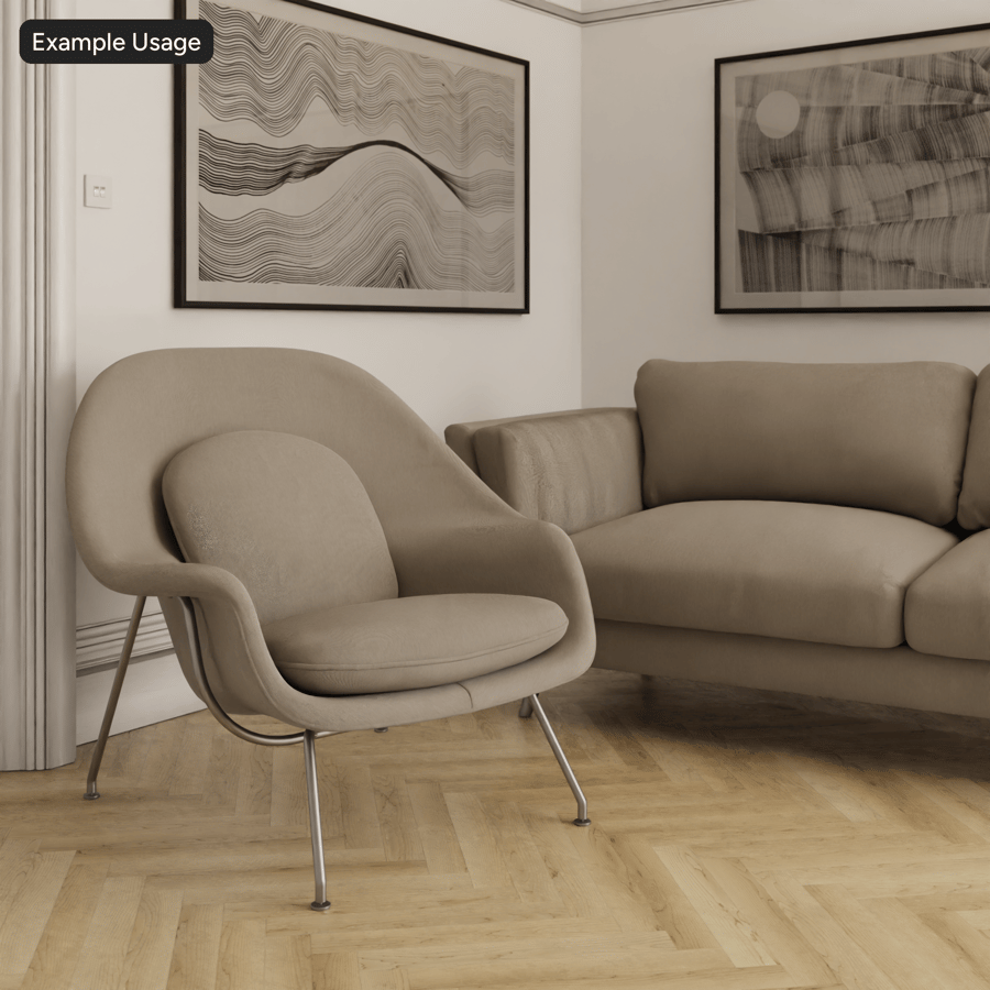 Plain Weave Vitra Mello Upholstery Fabric Texture, Cool Beige