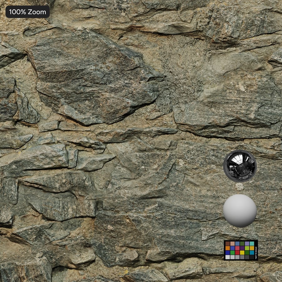 Old Rubble Stone Wall Texture, Tan