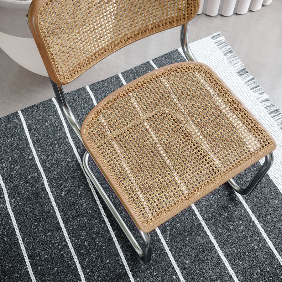 Réplica em rattan da cadeira Hutch, modelo Marcel Breuer