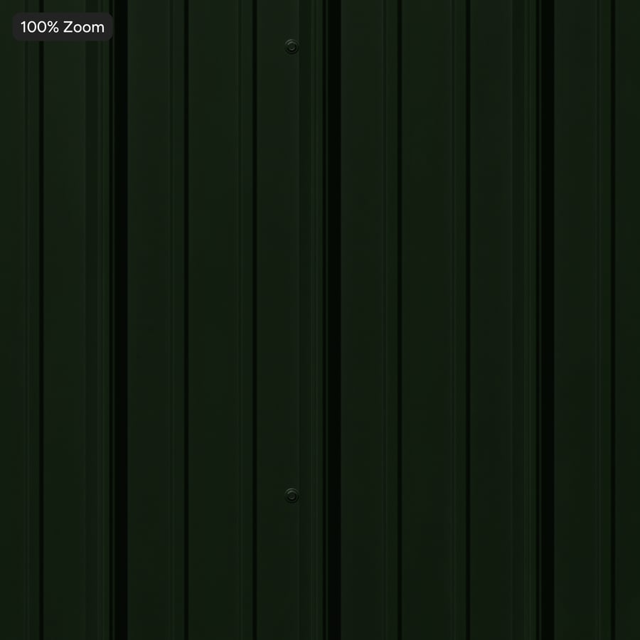 Textura de metal ondulado pintado com costura vertical, verde