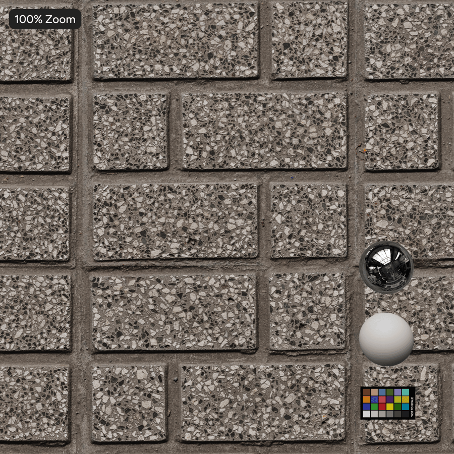Kamenná dlažba Terrazzo, šedá