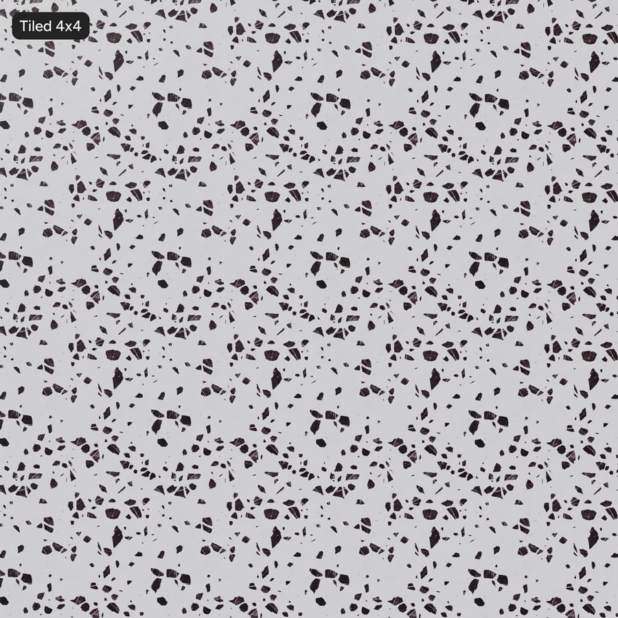 Textura Terrazzo Palladiana em Laje Mate, Branco e Preto