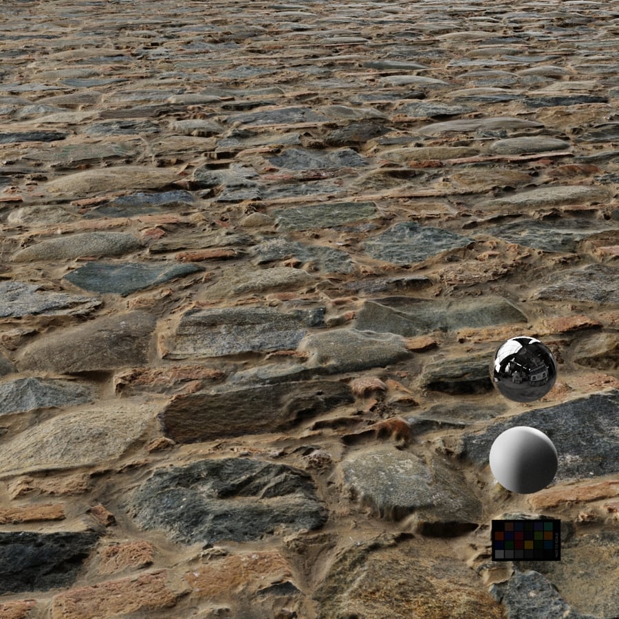 レンガと瓦礫の石壁テクスチャ、ブラウン - Poliigon