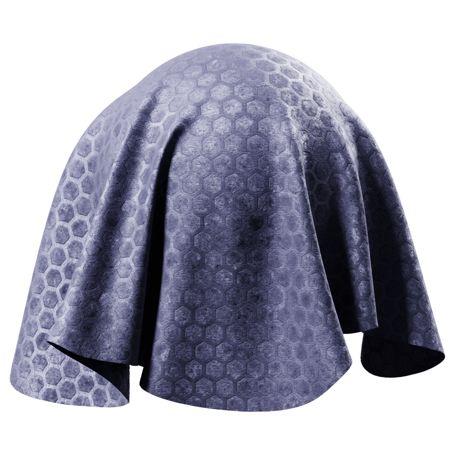 Embossed Hexagon Velvet Texture, Blue