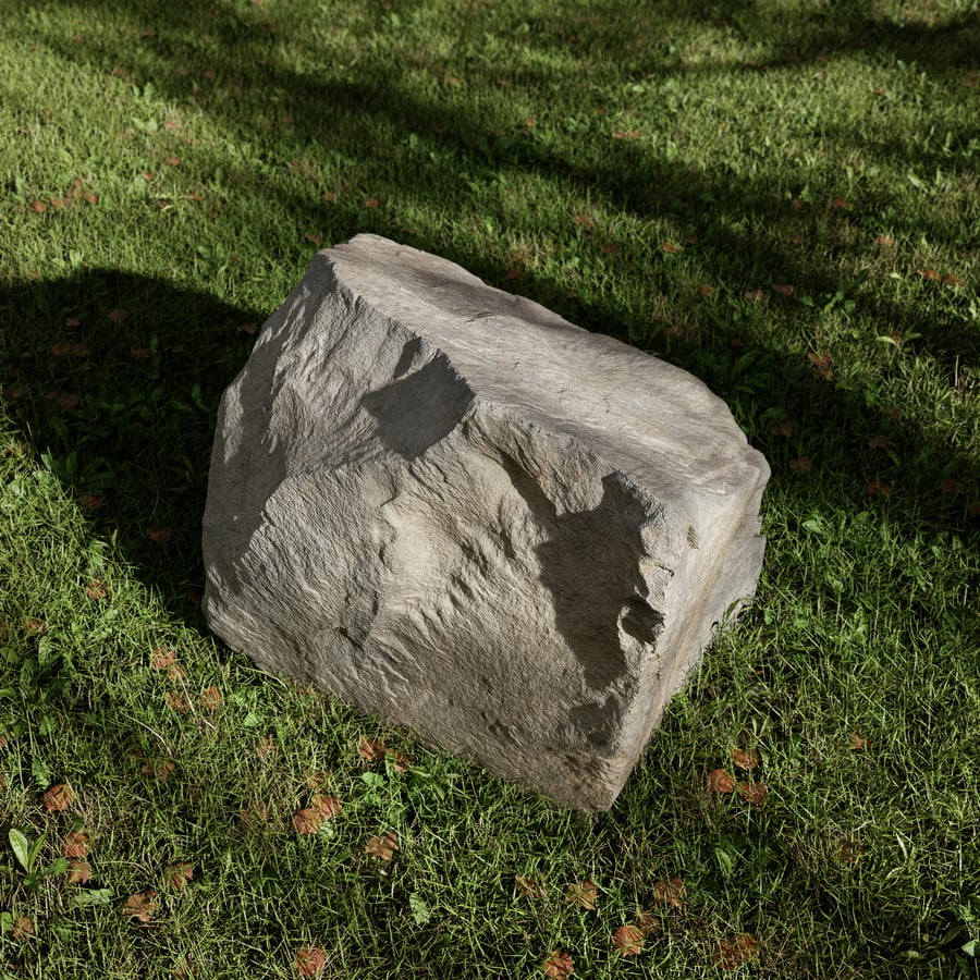 Cool Toned Triangular Large Rock Boulder Model