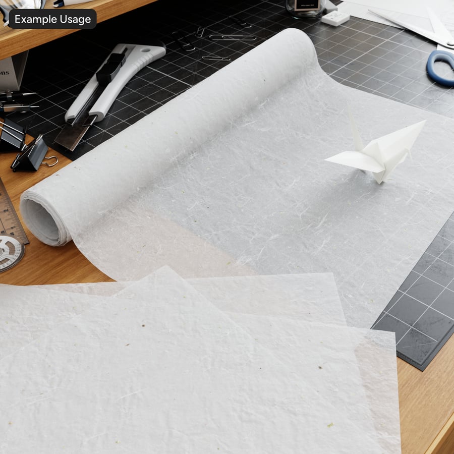 Textura de papel Thai Unryu Mulberry, branco