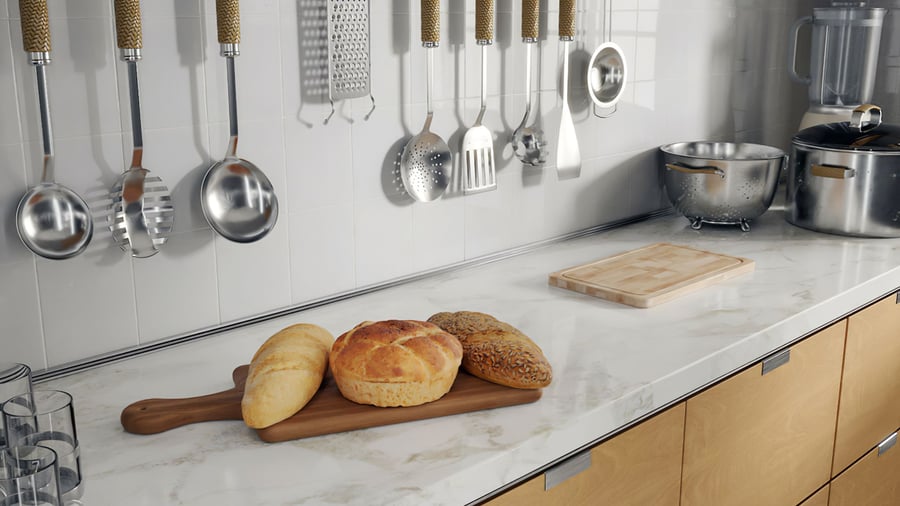 Assorted Bread Loaves Food Model