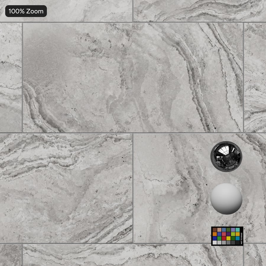 Rectangular Offset Marble Matte Tile Texture, Sirio Grey