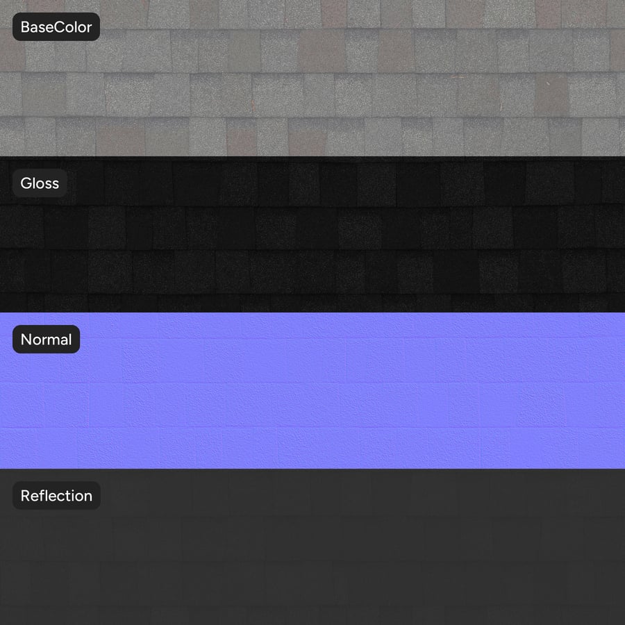 Textura de telhado arquitetónico em asfalto, multicolorido