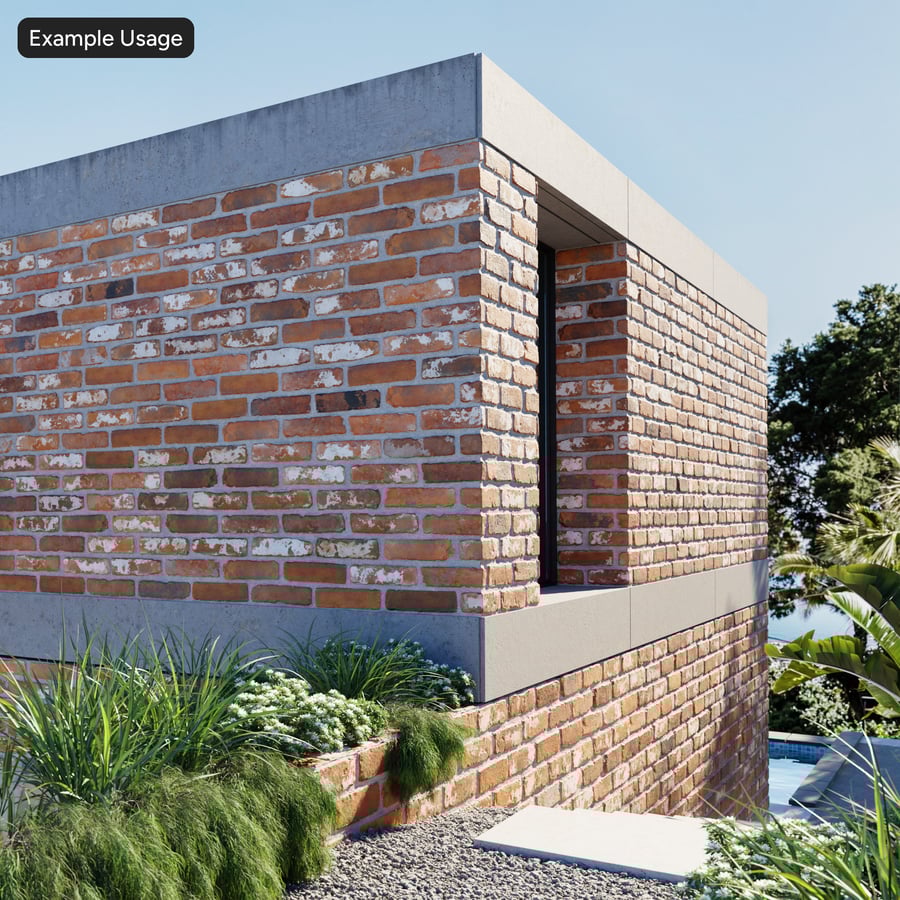 Reclaimed Running Bond Brick Wall Texture, Orange