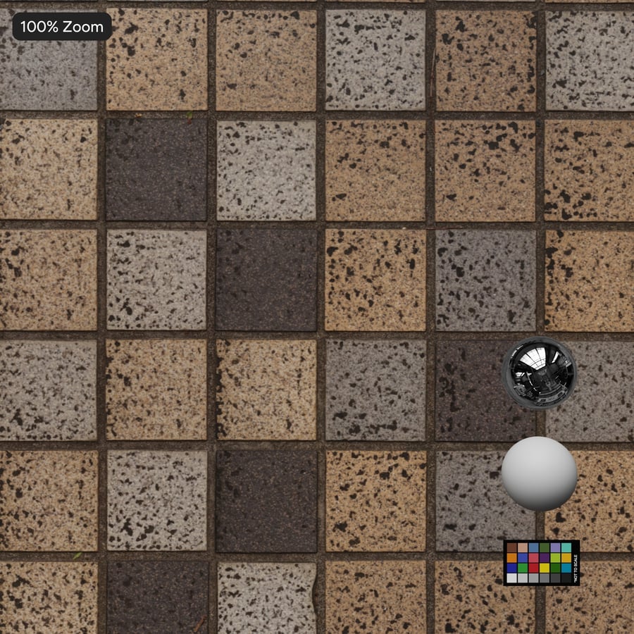 Mixed Color Tile Paver Texture