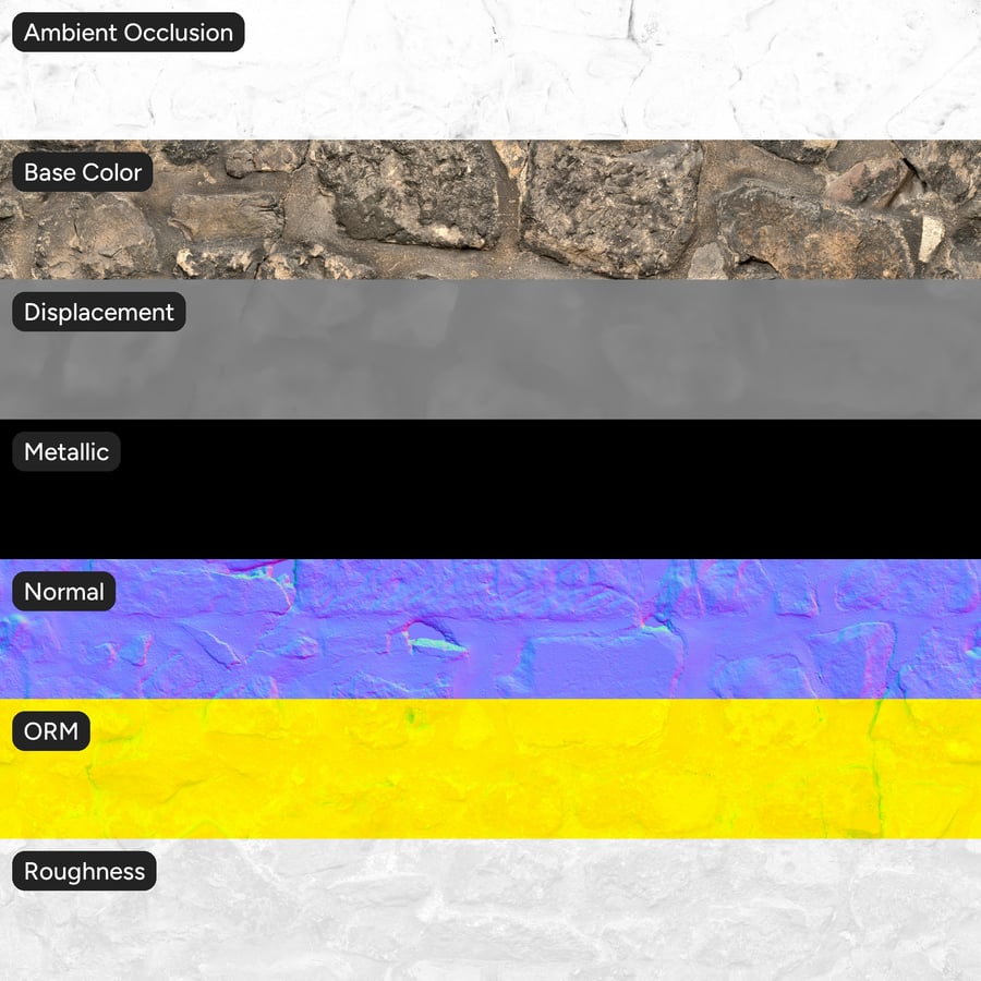 Lichen Covered Worn Stone Block Wall Texture