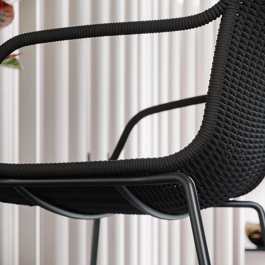 Réplica da cadeira Expormim Weave, modelo preto