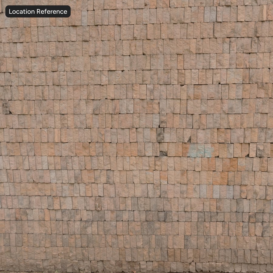 Stacked Split Face Stone Block Wall Texture, Sandy