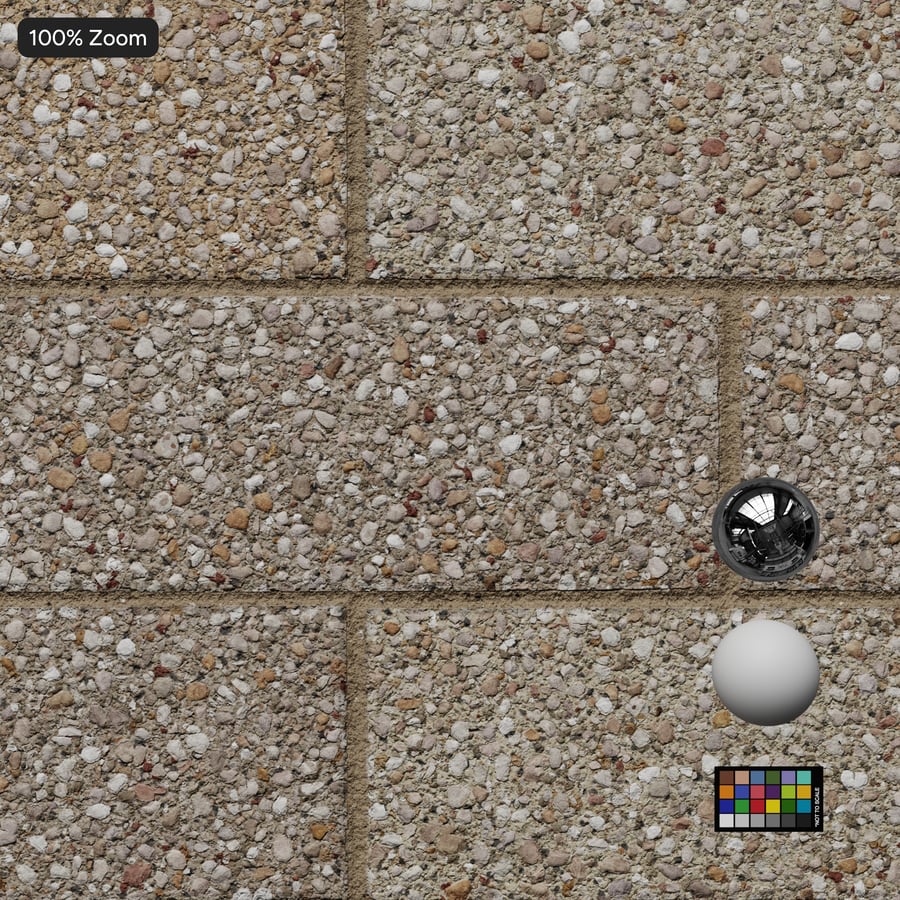 Running Aggregate Concrete Block Wall Texture, Beige