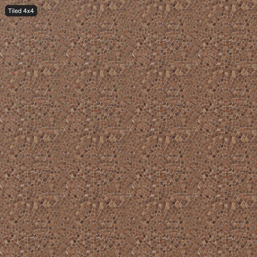 Quạt tròn họa tiết đá cuội, màu đỏ