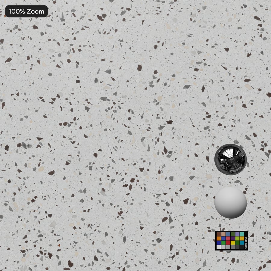 Speckled Matte Slab Standard Terrazzo Texture, Grey