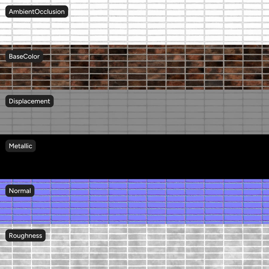 Smooth Stack Bond Brick Wall Texture, Multicolored