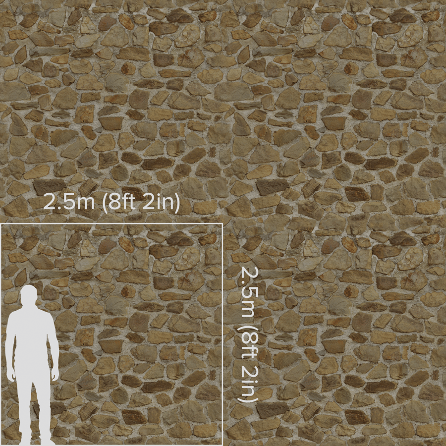 Sharp Cobblestone Wall Texture, Beige