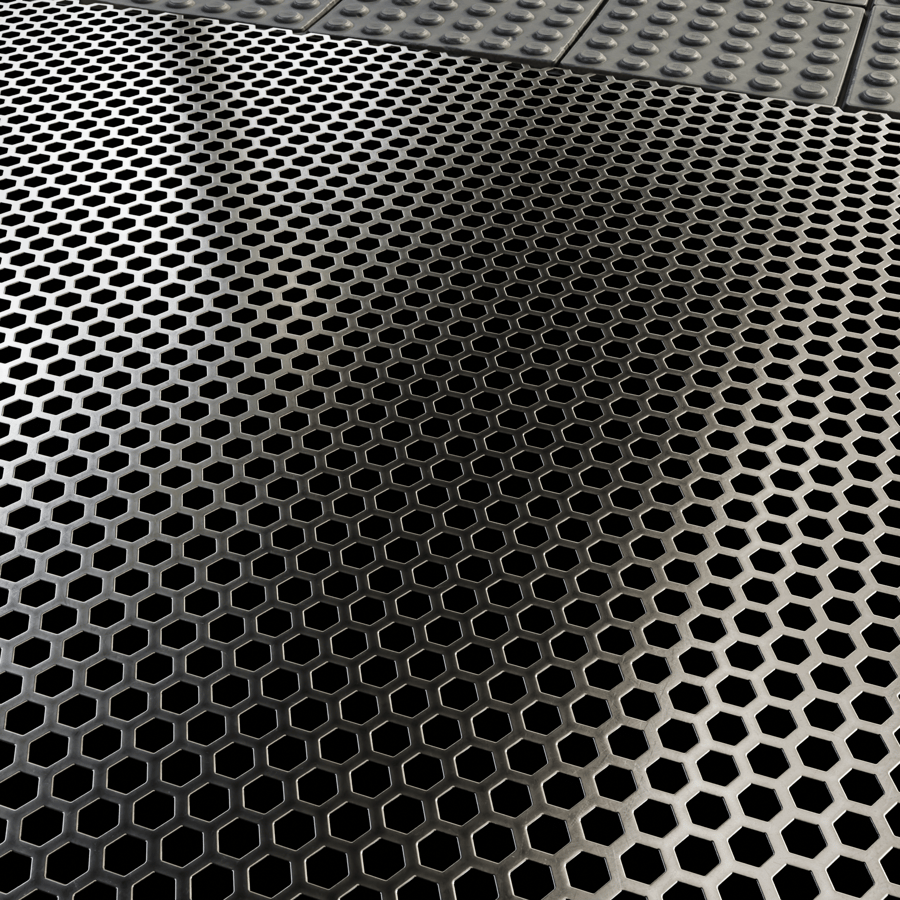 Perforated Hexagon Metal Texture