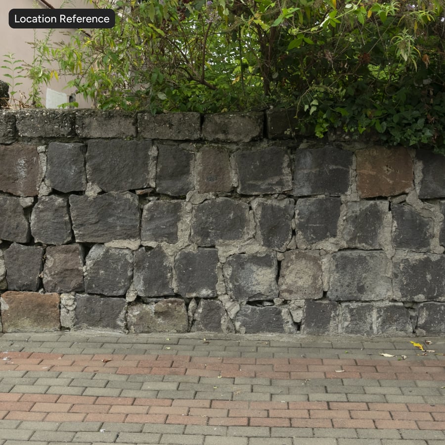 Weathered Mortared Rock Texture, Gray