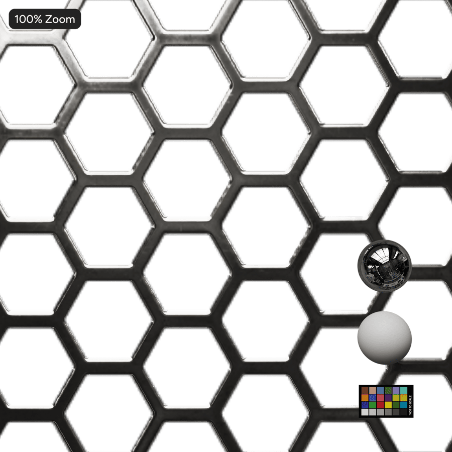 Texture metallica traforata a esagoni sottili