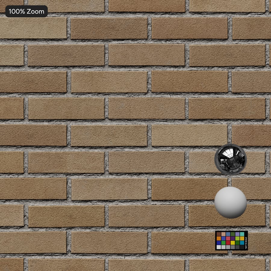 Smooth Running Bond Brick Wall Texture, Beige