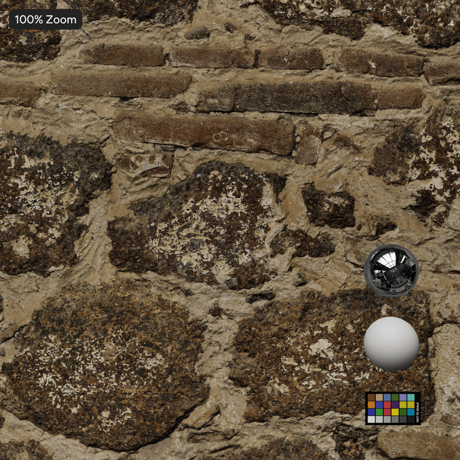 Old Layered Brick and Rubble Wall Texture