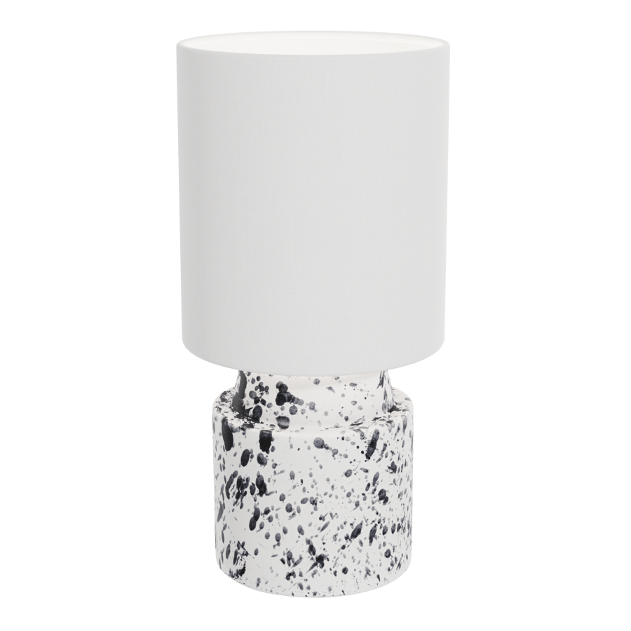 Lâmpada com abajur chique salpicado Eno Ceramic, branco