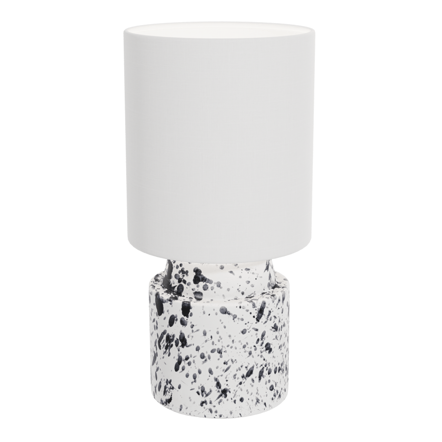 Eno Ceramic Splattered Chic Shade Lamp Model, White