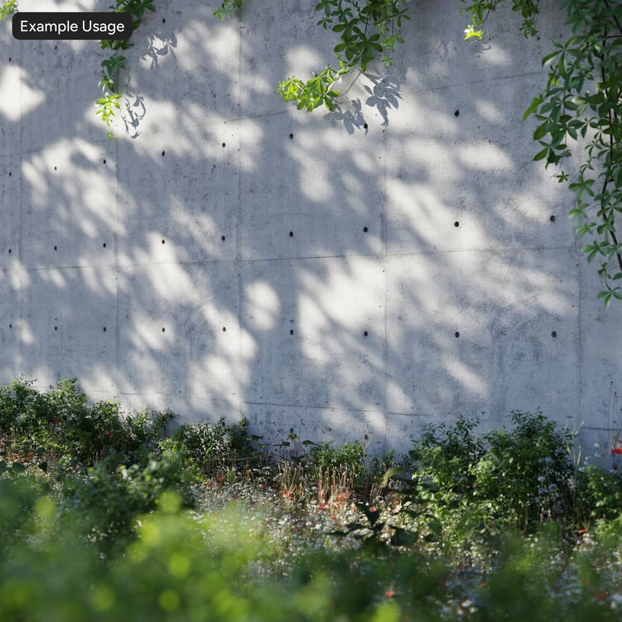 Weathered Retaining Concrete Wall with Tie Holes Texture