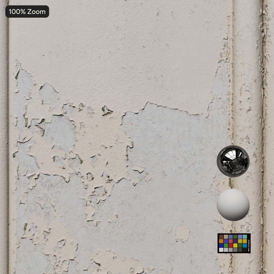 Peeling Painted Metal Panel Wall Texture, White