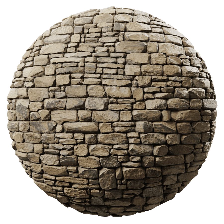 Old Stone Brick Wall Texture, Beige