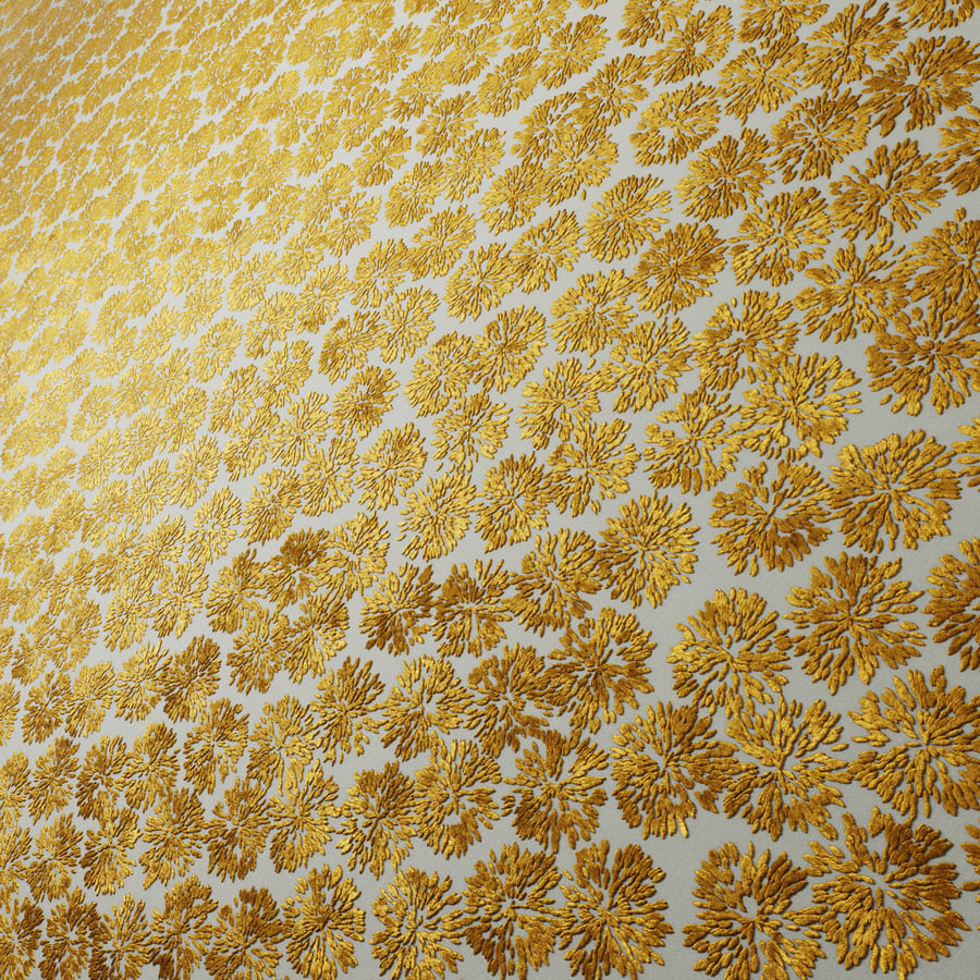 Embossed Bursts Velvet Texture, Yellow