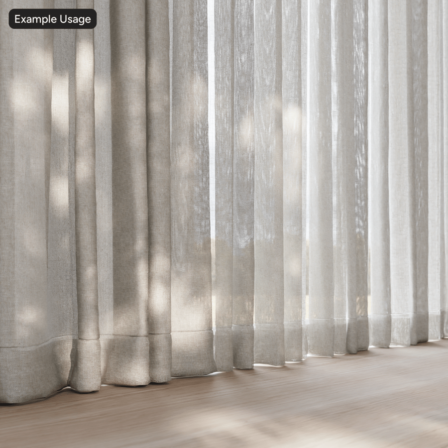 Tissu transparent naturel, blanc