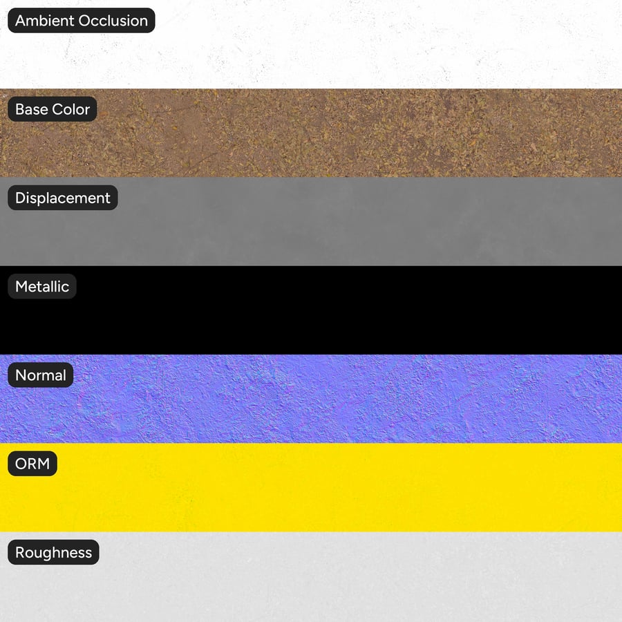 Compacted Earth with Seed and Leaf Debris Texture, Brown