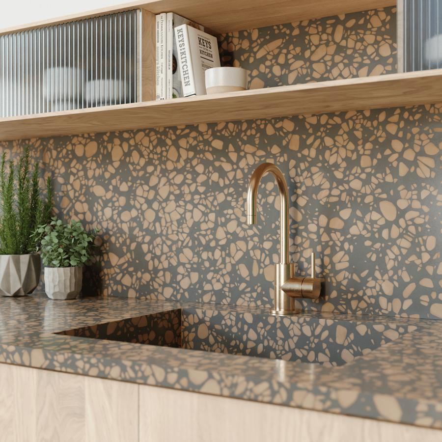 Textura Terrazzo Salmão Palladiana, Cinza