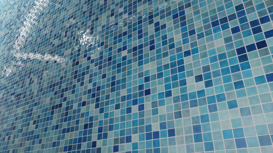 Textura de azulejo quadrado cerâmico brilhante, azul aquático