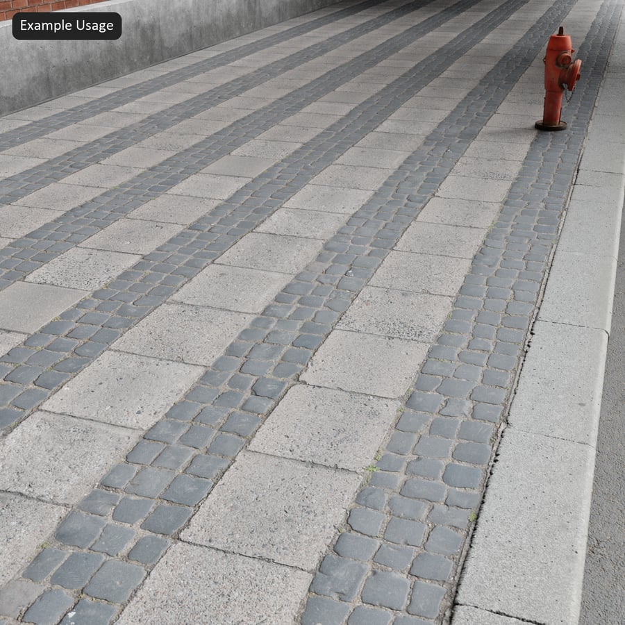 Textura de piso alternado quadrado e paralelepípedo, cinza urbano