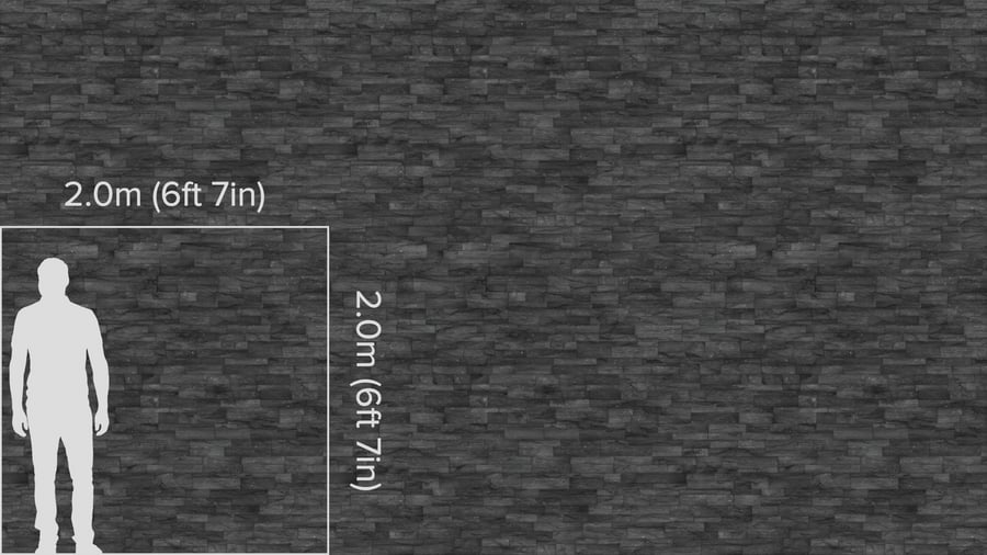 Jagged Coal Canyon Ledger Stone Wall Texture