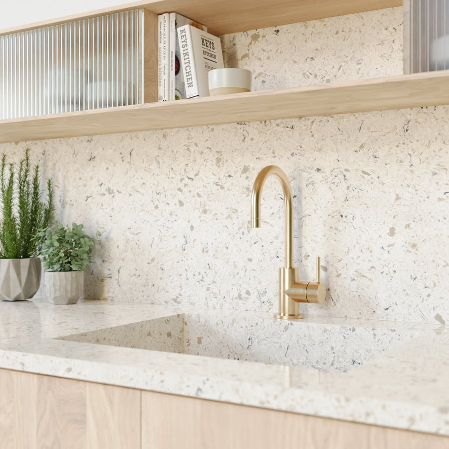 Chrome White Polished Quartz Stone Texture, White