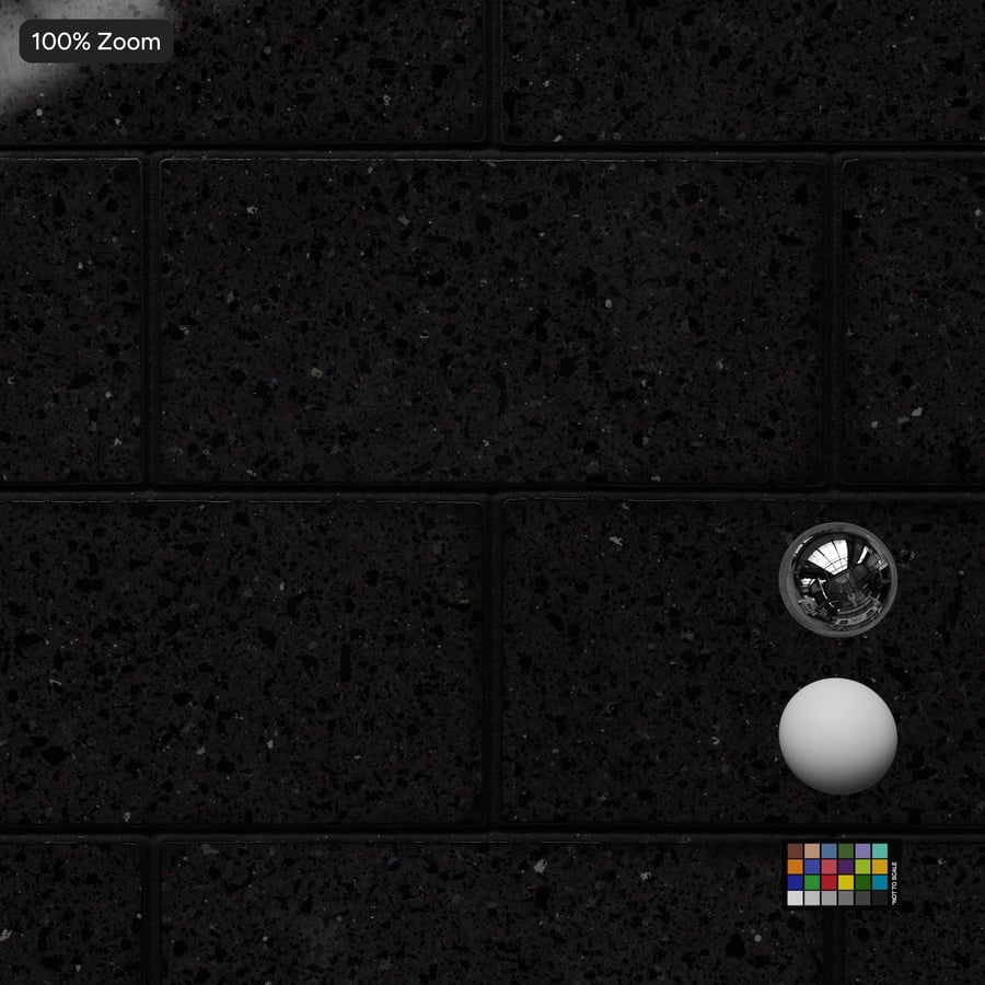 Running Polished Concrete Block Wall Texture, Black