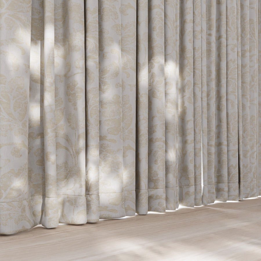 Tecido para cortinas em jacquard floral, natural
