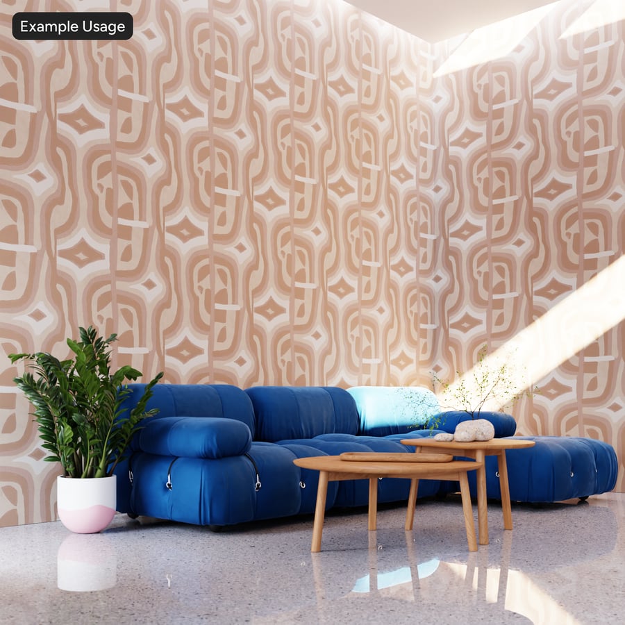 Tekstur Wallpaper Tekstil Motif Geometris, Cokelat