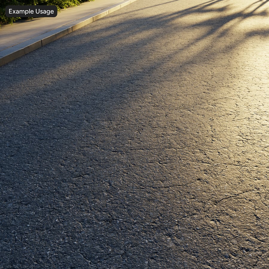 Lightly Worn Aggregate Asphalt Texture, Grey