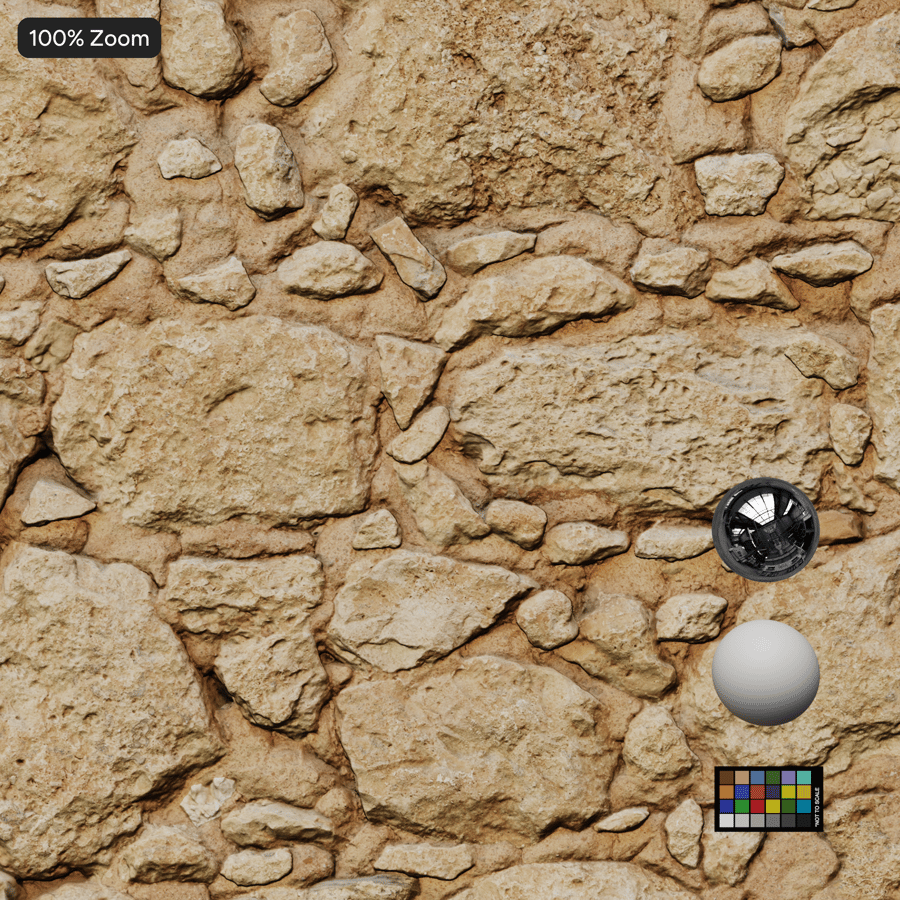 旧瓦砾石墙纹理，黄色