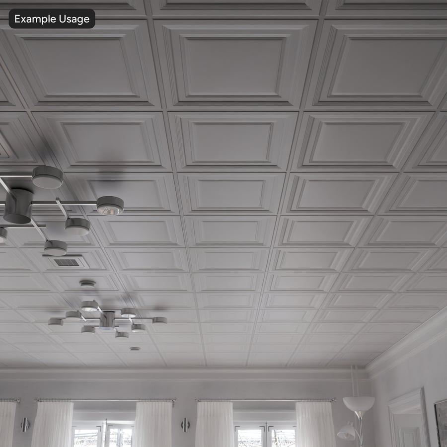 Embossed Vinyl Drop Tile Ceiling Texture, White